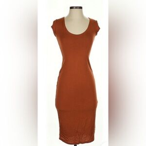 Terracotta Casual Tee Shirt Dresss